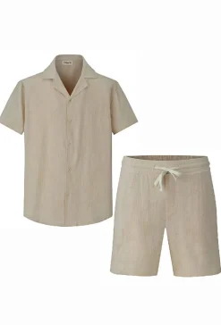 Ensemble chemise short uni décontracté