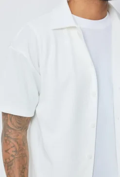 Ensemble chemise short uni gaufré