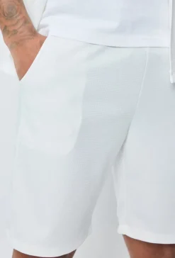 Ensemble chemise short uni gaufré