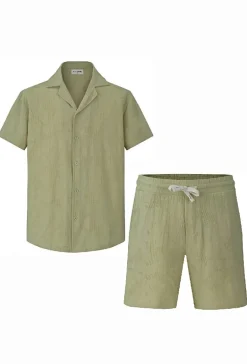 Ensemble chemise short uni décontracté