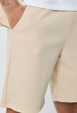 Ensemble chemise short uni gaufré