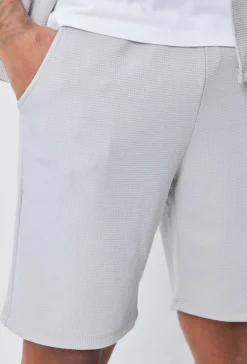 Ensemble chemise short uni gaufré