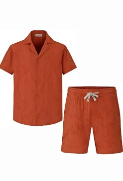 Ensemble chemise short uni décontracté