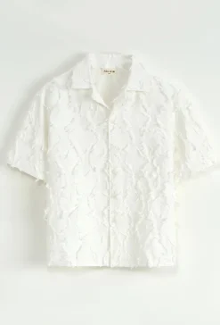 Ensemble chemise short uni effet lin