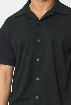 Ensemble chemise short uni gaufré