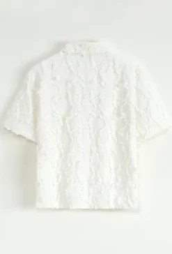 Ensemble chemise short uni effet lin