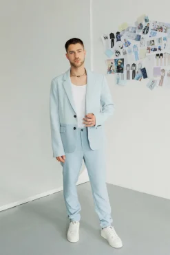 Ensemble classic veste et pantalon bi couleur
