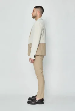 Ensemble classic veste et pantalon bi couleur