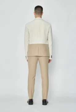 Ensemble classic veste et pantalon bi couleur