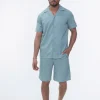 Ensemble décontracté uni chemise short