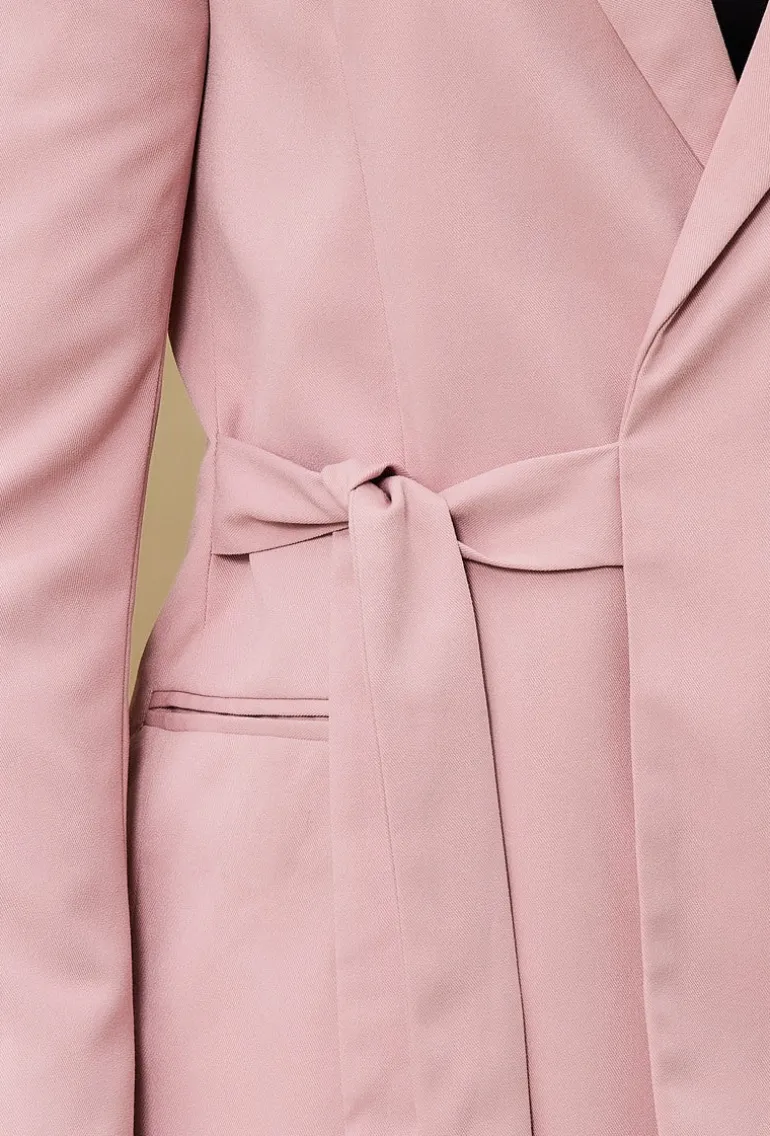 Ensemble de costume croisé ceinture à noué