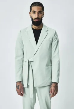 Ensemble de costume croisé ceinture à noué