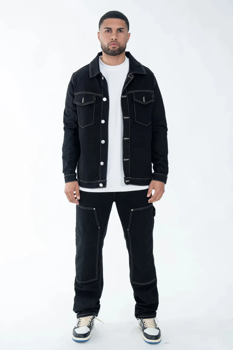 Ensemble denim noir délavé
