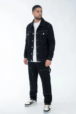 Ensemble denim noir délavé