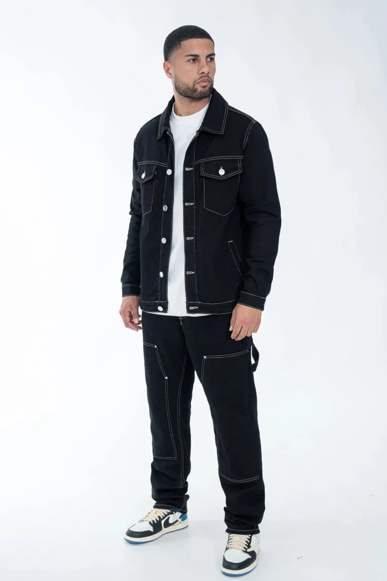 Ensemble denim noir délavé