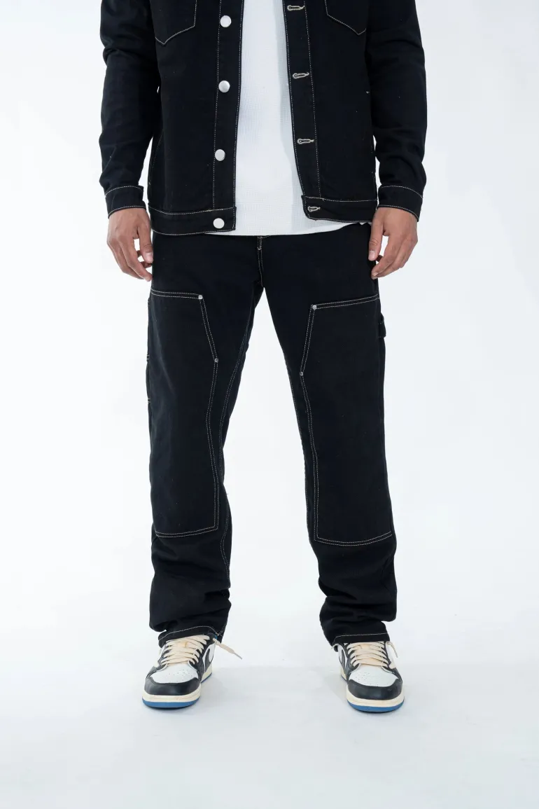 Ensemble denim noir délavé