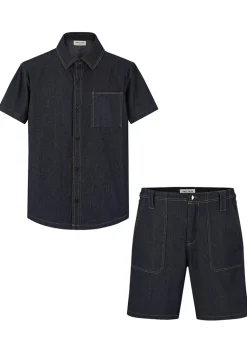 Ensemble en jean chemise et shorts