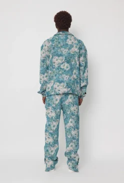 Ensemble oversize chemise pantalon à motif fleuri