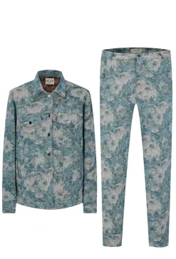 Ensemble oversize chemise pantalon à motif fleuri