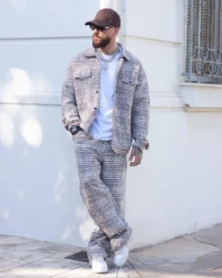 Ensemble oversized à motifs abstraits