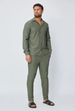 Ensemble plissé chemise et pantalon