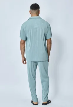Ensemble plissé chemise pantalon