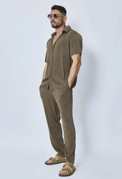 Ensemble plissé chemise pantalon