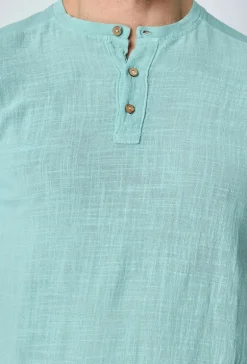 Ensemble polo pantalon uni effet lin