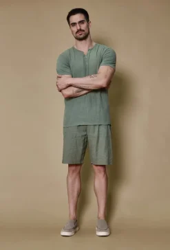 Ensemble polo short uni effet lin