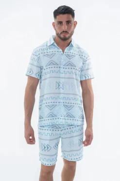 Ensemble short à motif géométrique