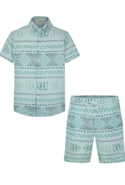 Ensemble short à motif géométrique