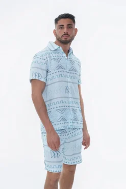 Ensemble short à motif géométrique