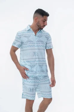 Ensemble short à motif géométrique