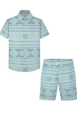 Ensemble short à motif géométrique