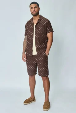 Ensemble short et chemise broder