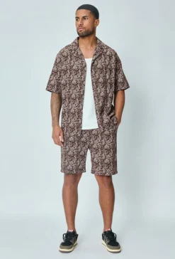 Ensemble short et chemise a motifs bandana