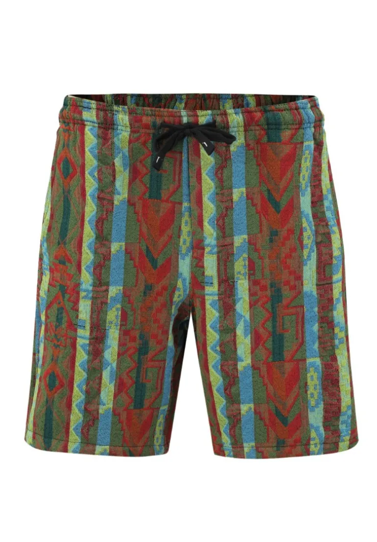 Ensemble short et chemise manche courte a motifs géométriques