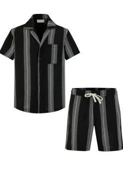 Ensemble short et chemise a rayures