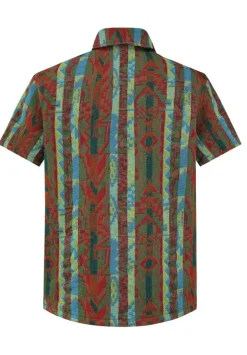 Ensemble short et chemise manche courte a motifs géométriques