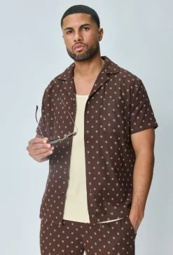 Ensemble short et chemise broder