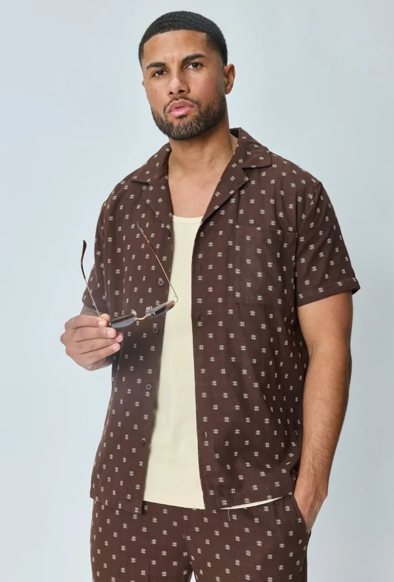 Ensemble short et chemise broder