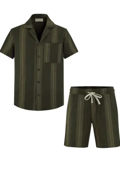Ensemble short et chemise a rayures