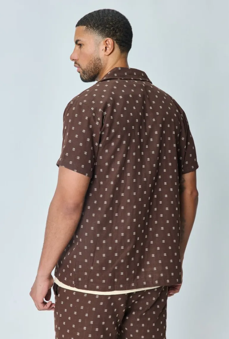 Ensemble short et chemise broder