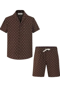 Ensemble short et chemise broder