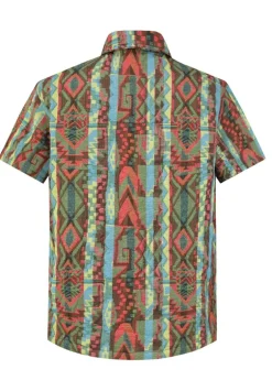 Ensemble short et chemise manche courte a motifs géométriques