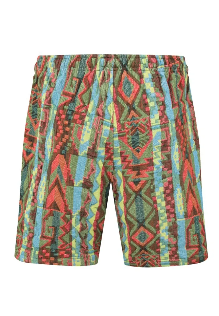 Ensemble short et chemise manche courte a motifs géométriques