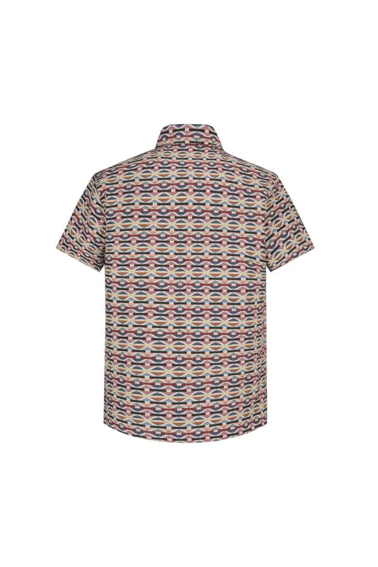 Ensemble short et chemise a motifs géométriques
