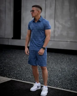 Ensemble short polo à motif géométriques