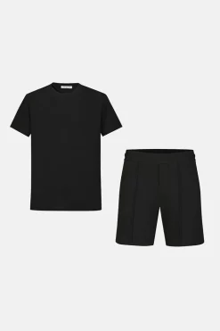 Ensemble short tshirt gaufré