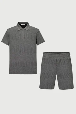 Ensemble short tshirt gaufré